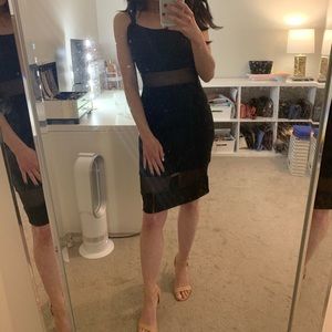 Gracie Black Mesh Bodycon Dress